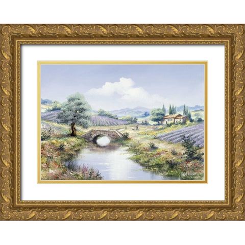 To the lake Gold Ornate Wood Framed Art Print with Double Matting by Withaar, Reint