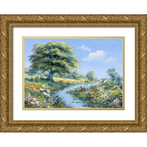 Reints Nature Gold Ornate Wood Framed Art Print with Double Matting by Withaar, Reint