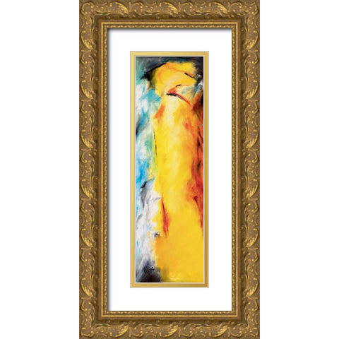 Chicken talk I Gold Ornate Wood Framed Art Print with Double Matting by Gerbecks, Tilly