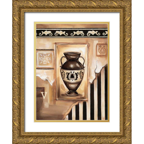 Vase II Gold Ornate Wood Framed Art Print with Double Matting by Fields, Wendy