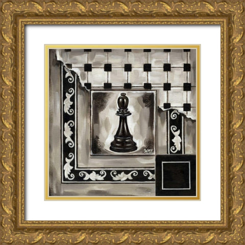 Chess II Gold Ornate Wood Framed Art Print with Double Matting by Fields, Wendy