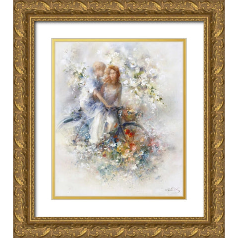 Spring Gold Ornate Wood Framed Art Print with Double Matting by Haenraets, Willem