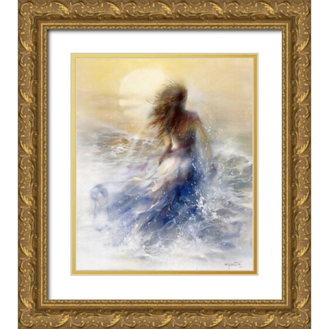 Summer Gold Ornate Wood Framed Art Print with Double Matting by Haenraets, Willem