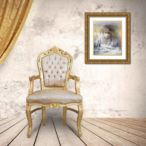 Winter Gold Ornate Wood Framed Art Print with Double Matting by Haenraets, Willem