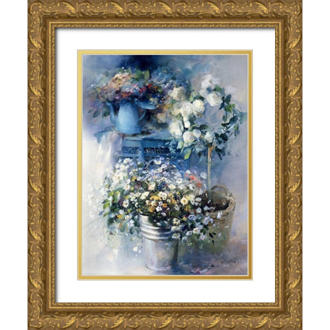 Summer gift  Gold Ornate Wood Framed Art Print with Double Matting by Haenraets, Willem
