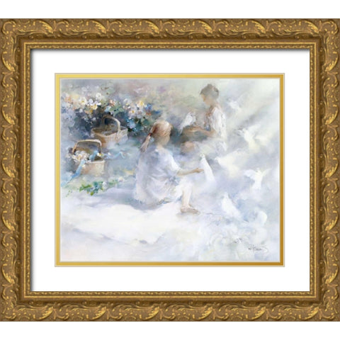 Sisters Gold Ornate Wood Framed Art Print with Double Matting by Haenraets, Willem