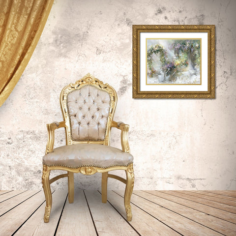 Morning dawn Gold Ornate Wood Framed Art Print with Double Matting by Haenraets, Willem