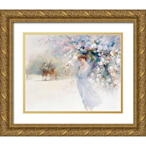 Goodbye Gold Ornate Wood Framed Art Print with Double Matting by Haenraets, Willem