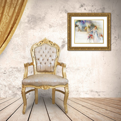 Going home Gold Ornate Wood Framed Art Print with Double Matting by Haenraets, Willem