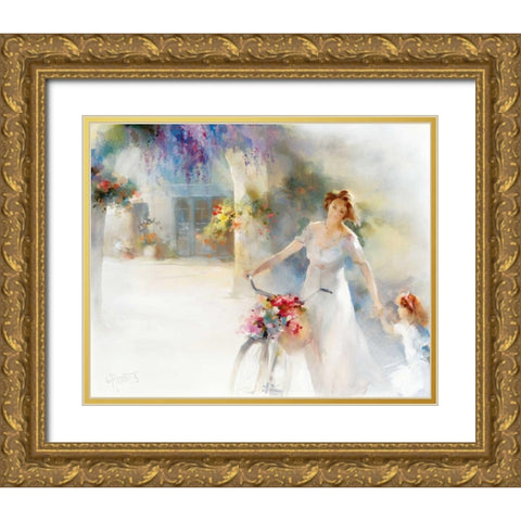 Going home Gold Ornate Wood Framed Art Print with Double Matting by Haenraets, Willem