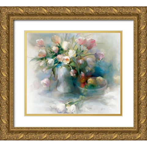 Lento Gold Ornate Wood Framed Art Print with Double Matting by Haenraets, Willem