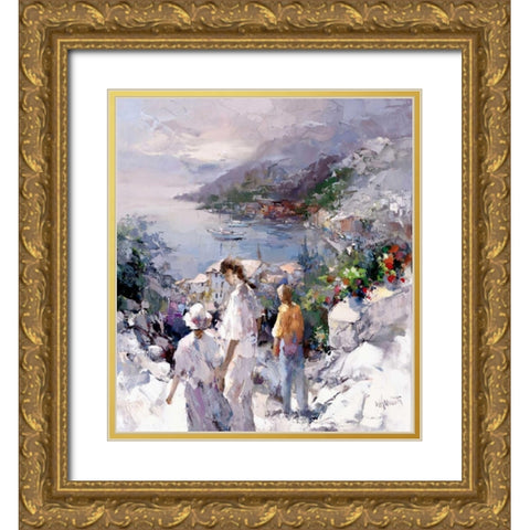 An unforgetable view Gold Ornate Wood Framed Art Print with Double Matting by Haenraets, Willem