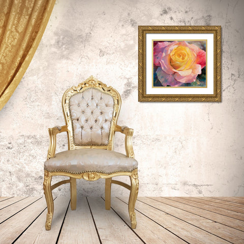 Flower I Gold Ornate Wood Framed Art Print with Double Matting by Haenraets, Willem