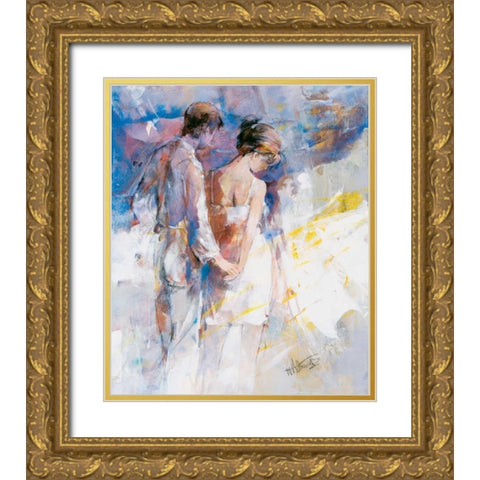 My love I Gold Ornate Wood Framed Art Print with Double Matting by Haenraets, Willem