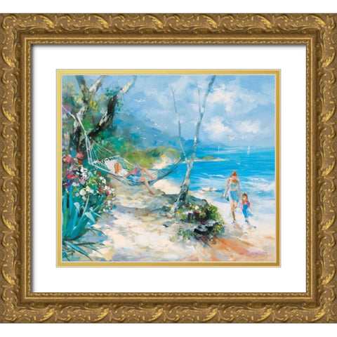 Serenity Gold Ornate Wood Framed Art Print with Double Matting by Haenraets, Willem