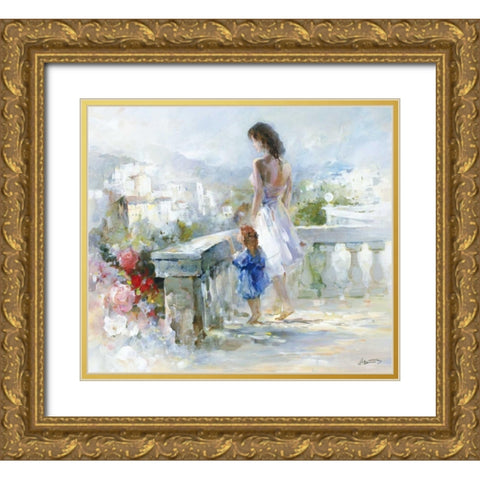 Breathtaking view Gold Ornate Wood Framed Art Print with Double Matting by Haenraets, Willem