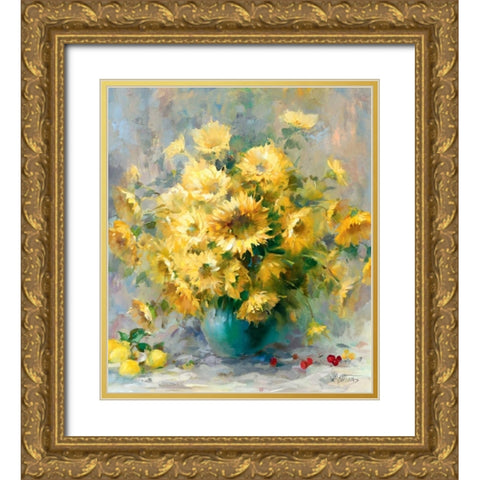 Shiny VI Gold Ornate Wood Framed Art Print with Double Matting by Haenraets, Willem