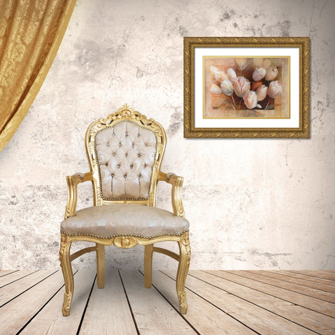Theas tulips for you Gold Ornate Wood Framed Art Print with Double Matting by Haenraets, Willem