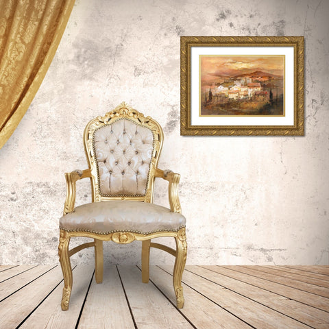Italian village II Gold Ornate Wood Framed Art Print with Double Matting by Haenraets, Willem