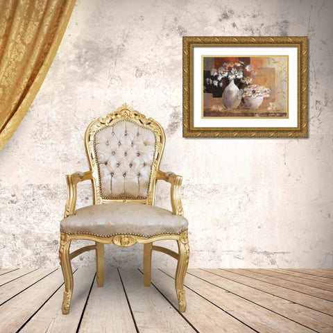 Vintage flowers I Gold Ornate Wood Framed Art Print with Double Matting by Haenraets, Willem
