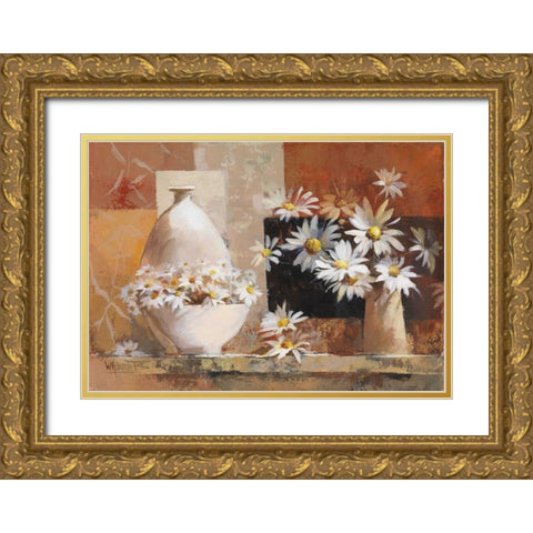 Vintage flowers II Gold Ornate Wood Framed Art Print with Double Matting by Haenraets, Willem