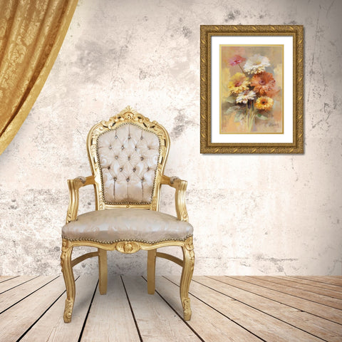 Floral bouquet I Gold Ornate Wood Framed Art Print with Double Matting by Haenraets, Willem