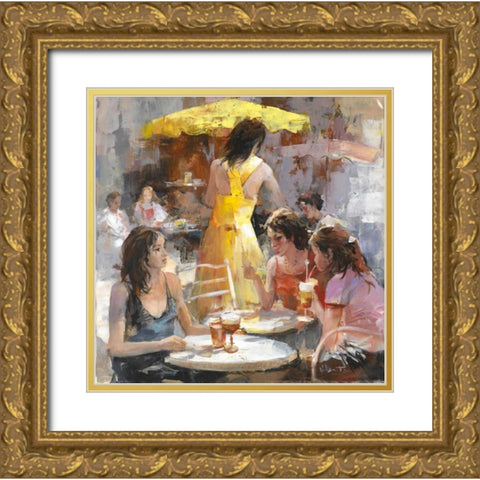 Market Gold Ornate Wood Framed Art Print with Double Matting by Haenraets, Willem
