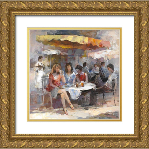 Market Gold Ornate Wood Framed Art Print with Double Matting by Haenraets, Willem