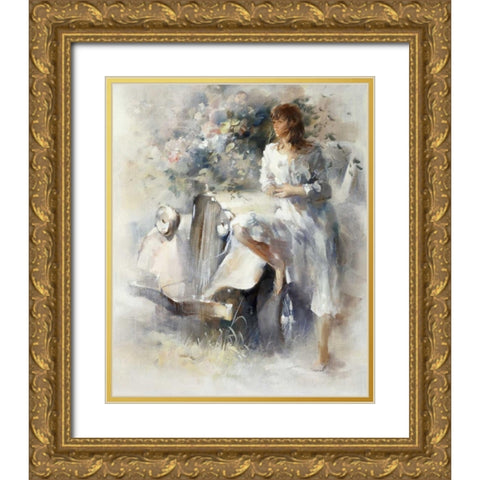 Nostalgi Gold Ornate Wood Framed Art Print with Double Matting by Haenraets, Willem