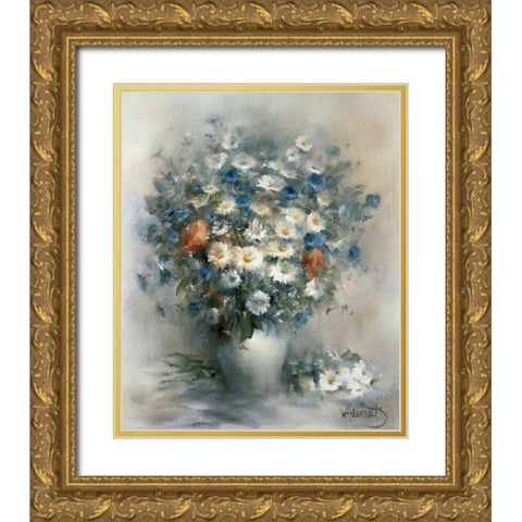 Flower bouquet Gold Ornate Wood Framed Art Print with Double Matting by Haenraets, Willem