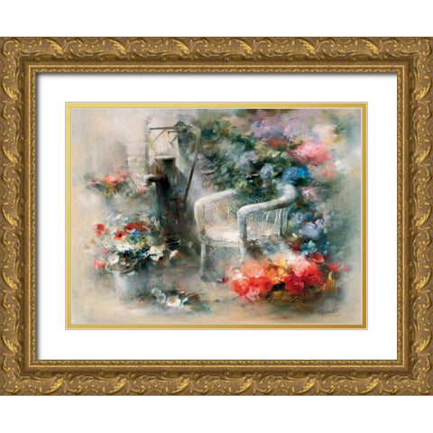 Idyllic place Gold Ornate Wood Framed Art Print with Double Matting by Haenraets, Willem