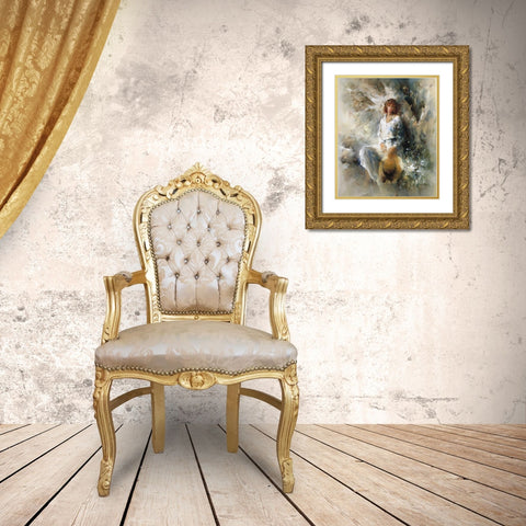 Freedom Gold Ornate Wood Framed Art Print with Double Matting by Haenraets, Willem