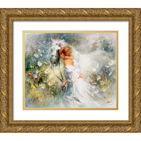 White dream Gold Ornate Wood Framed Art Print with Double Matting by Haenraets, Willem