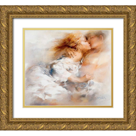 Passionate Gold Ornate Wood Framed Art Print with Double Matting by Haenraets, Willem