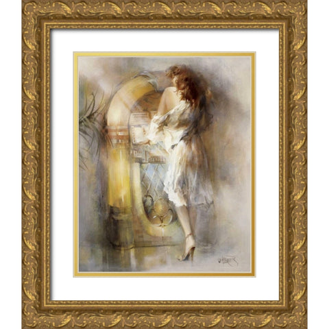 Lost in time Gold Ornate Wood Framed Art Print with Double Matting by Haenraets, Willem