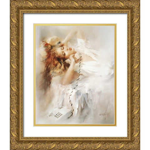 Hopeful Gold Ornate Wood Framed Art Print with Double Matting by Haenraets, Willem