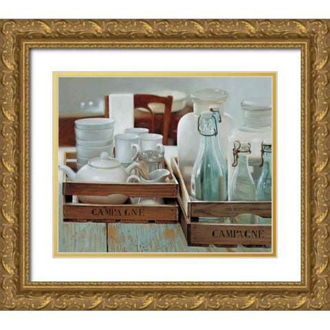 Glass Gold Ornate Wood Framed Art Print with Double Matting by Roelofs, Wouter