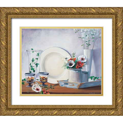 Climbing ivy I Gold Ornate Wood Framed Art Print with Double Matting by Roelofs, Wouter