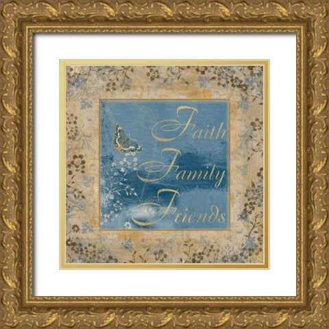 FAMILY Gold Ornate Wood Framed Art Print with Double Matting by Artique Studio