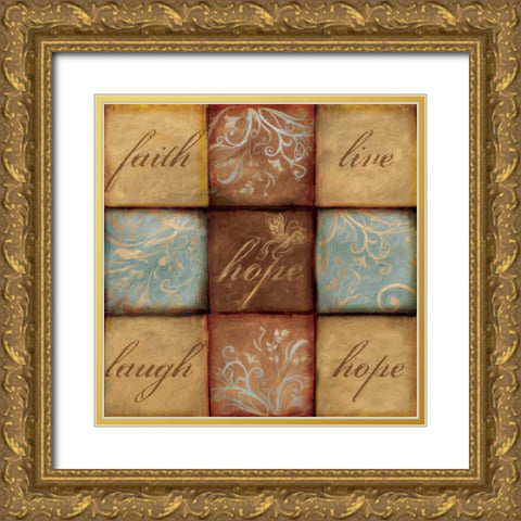 WORDS OF INSPIRATION HOPE Gold Ornate Wood Framed Art Print with Double Matting by Artique Studio