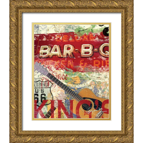 DELUXE BARBQ Gold Ornate Wood Framed Art Print with Double Matting by Yang, Eric