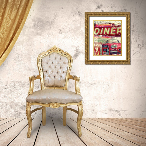 MELS DINER Gold Ornate Wood Framed Art Print with Double Matting by Yang, Eric