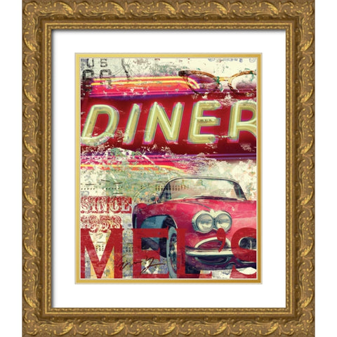 MELS DINER Gold Ornate Wood Framed Art Print with Double Matting by Yang, Eric