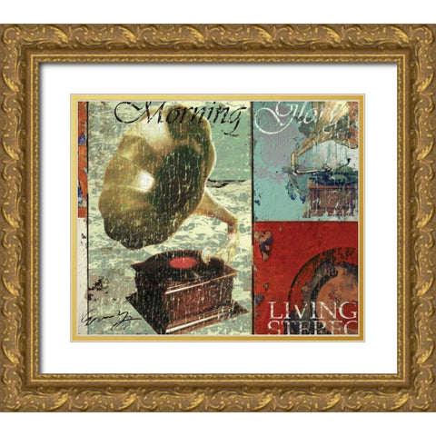 LIVING STEREO Gold Ornate Wood Framed Art Print with Double Matting by Yang, Eric