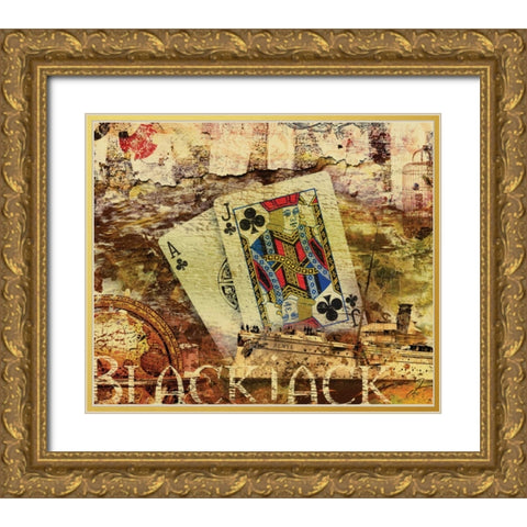 BLACK JACK Gold Ornate Wood Framed Art Print with Double Matting by Yang, Eric