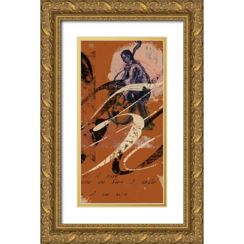 JAZZ PANEL 3 Gold Ornate Wood Framed Art Print with Double Matting by Yang, Eric