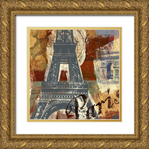TOUR PARIS Gold Ornate Wood Framed Art Print with Double Matting by Yang, Eric