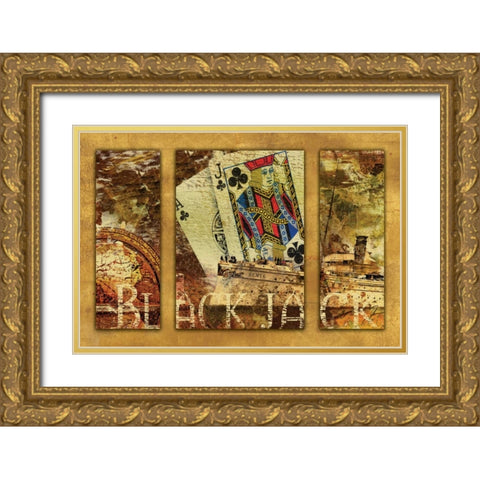 BLACK JACK Gold Ornate Wood Framed Art Print with Double Matting by Yang, Eric