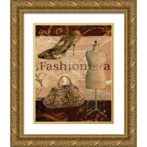 FASHIONISTA Gold Ornate Wood Framed Art Print with Double Matting by Yang, Eric