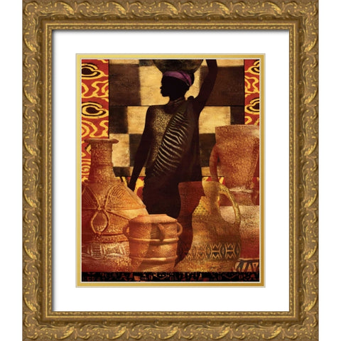 AFRICAN TRADITIONS II Gold Ornate Wood Framed Art Print with Double Matting by Yang, Eric